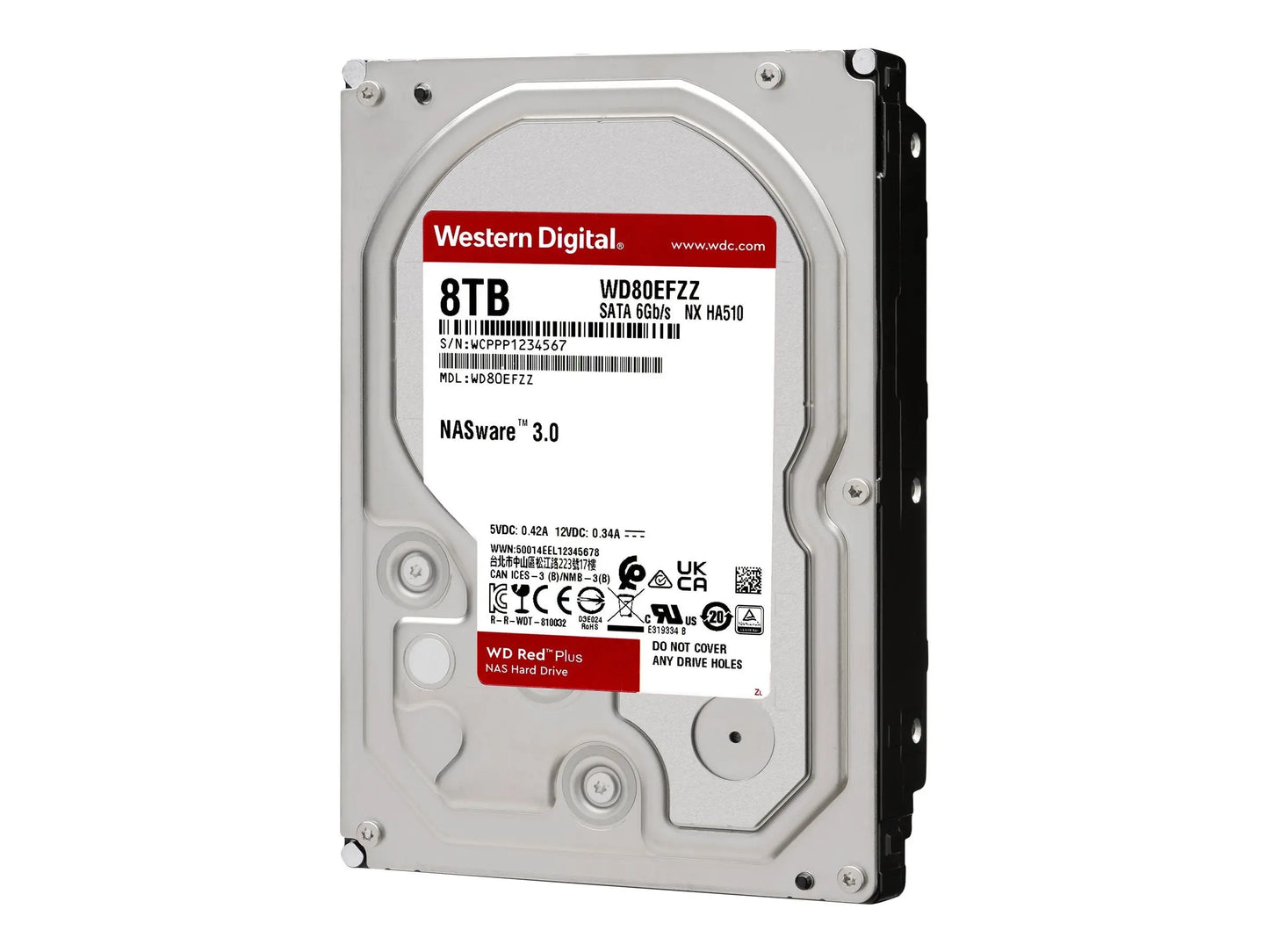 WD Red NAS Hard Drive Harddisk WD80EFZZ 8TB 3.5" SATA WESTERN DIGITAL